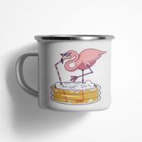 Емайлирано канче "Drinking Flamingo" - small - 0