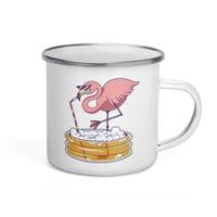 Емайлирано канче "Drinking Flamingo" - small - 3