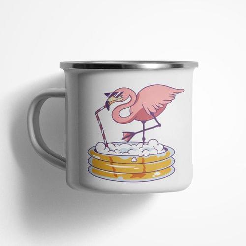 Емайлирано канче &amp;quot;Drinking Flamingo&amp;quot; - 1