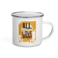 Емайлирано канче "Teachers Love Brains" - small - 3