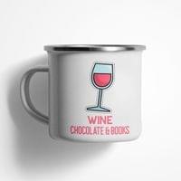 Емайлирано канче "Wine Chocolate Books" - small - 0
