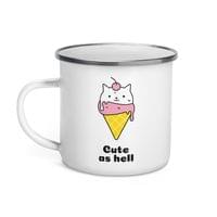Емайлирано канче "Cute As Hell" - small - 1