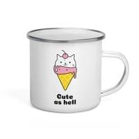 Емайлирано канче "Cute As Hell" - small - 3