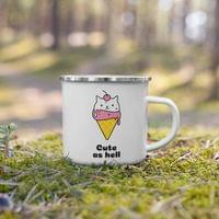 Емайлирано канче "Cute As Hell" - small - 4