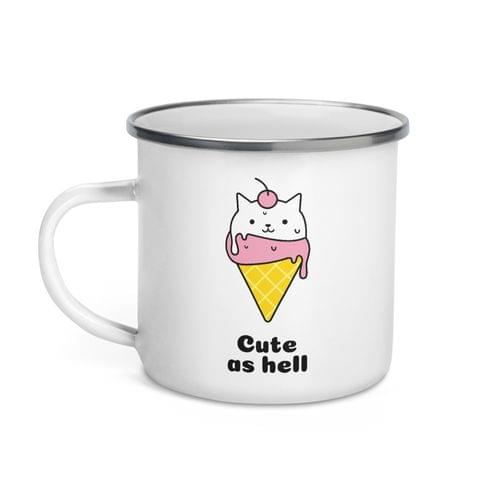 Емайлирано канче "Cute As Hell" - 2