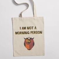 Еко чанта "Not A Morning Person" - small - 0