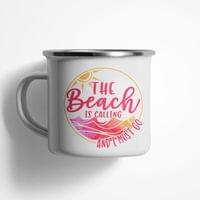 Емайлирано канче "The Beach Is Calling" - small - 0
