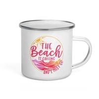 Емайлирано канче "The Beach Is Calling" - small - 3