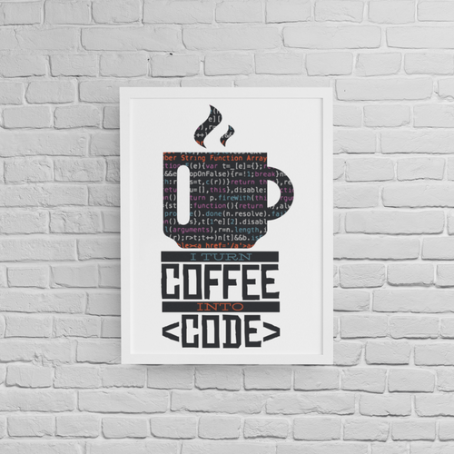 Постер с рамка &amp;quot;Coffee Code&amp;quot; - 1
