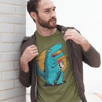 Мъжка тениска "T-Rex отваря буркан" - small - 0