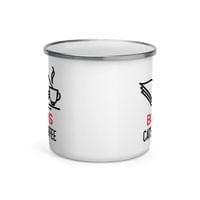Емайлирано канче "Books cat and coffee" - small - 2