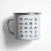 Емайлирано канче "Travel Icons" - small - 0