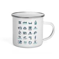 Емайлирано канче "Travel Icons" - small - 3