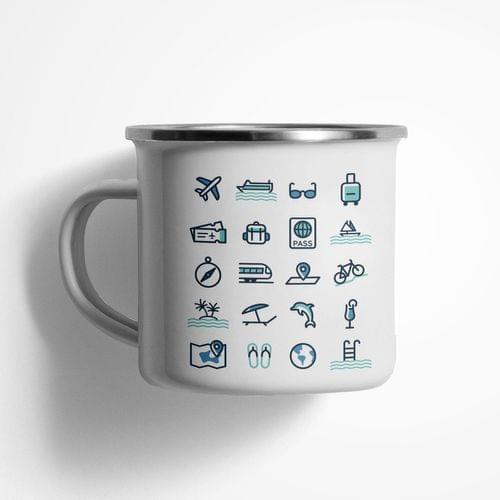 Емайлирано канче &amp;quot;Travel Icons&amp;quot; - 1