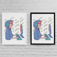 Постер с рамка "Coding Girl" - small - 2