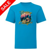 Детска тениска "Happy Camper"( син), 5-6г (116см) - small - 0