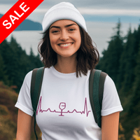 Дамска тениска: "Hearthbeat: Вино"(бял) М - small - 0