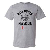 Мъжка тениска "Books Never Die" - small - 0
