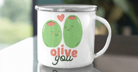 Емайлирано канче "Olive You" - small - 4