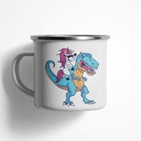 Емайлирано канче "Еднорог и T-Rex" - small - 0