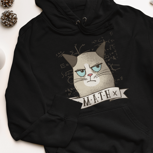 Дамска худи рокля &amp;quot;Grumpy Math Cat&amp;quot; - 1