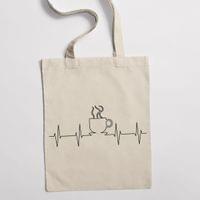 Eко чанта "Heartbeat: Кафе" - small - 0