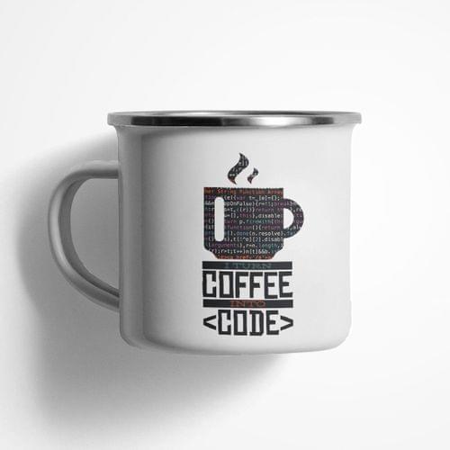 Емайлирано канче &amp;quot;Coffee Code&amp;quot; - 1