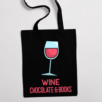 Eко чанта "Wine Chocolate Books" - small - 0