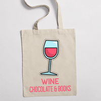 Eко чанта "Wine Chocolate Books" - small - 1