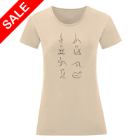 Дамска тениска: "Yoga Poses" (бежов) XS - small - 0