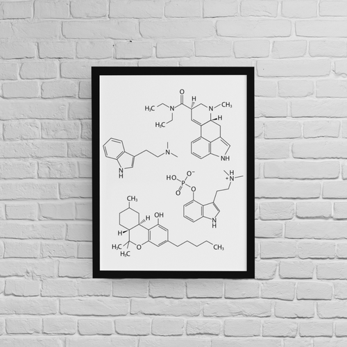 Постер с рамка &amp;quot;Psychedelic Molecules&amp;quot; - 1