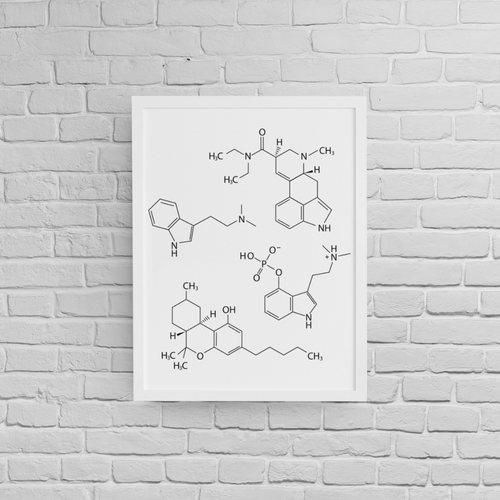 Постер с рамка "Psychedelic Molecules" - 2