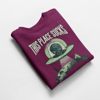 Ватирана блуза "This Place Sucks" - small - 5