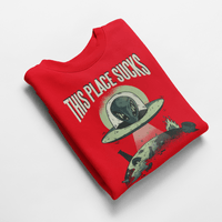 Ватирана блуза "This Place Sucks" - small - 6
