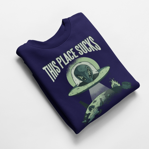 Ватирана блуза "This Place Sucks" - 2