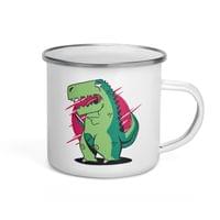 Емайлирано канче "T-Rex и смартфон" - small - 3