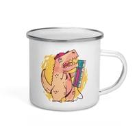 Емайлирано канче "Retro T-Rex" - small - 3