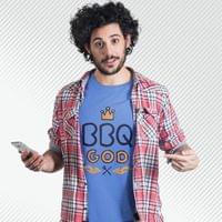 Мъжка тениска "BBQ God" - small - 0