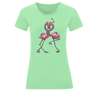 Тениска "Влюбени фламинго" (дамска) - small - 2