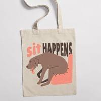 Eко чанта "Sit Happens" - small - 0