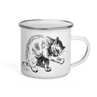 Емайлирано канче "Домашна котка" - small - 3