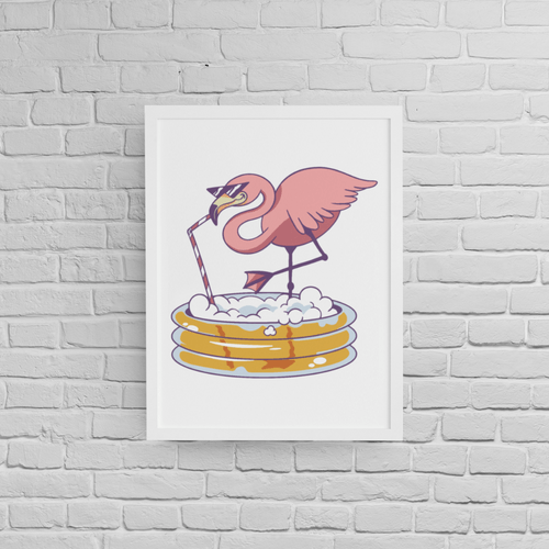 Постер с рамка &amp;quot;Drinking Flamingo&amp;quot; - 1