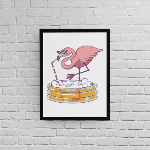 Постер с рамка "Drinking Flamingo" - 2