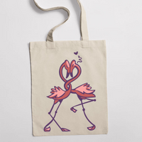 Eко чанта "Влюбени фламинго" - small - 0