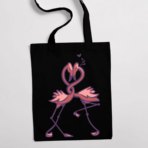 Eко чанта "Влюбени фламинго" - 2