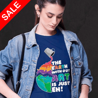 Дамска тениска: "Earth Without Art" (син) М - small - 0
