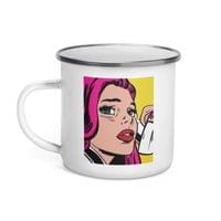 Емайлирано канче "Pop Art Girl" - small - 1