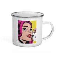 Емайлирано канче "Pop Art Girl" - small - 3
