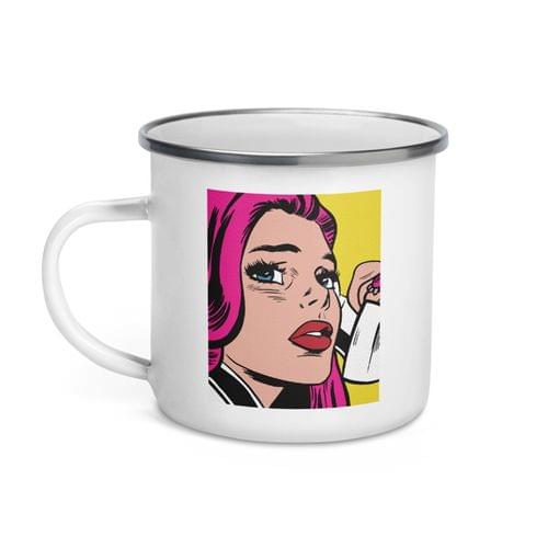 Емайлирано канче "Pop Art Girl" - 2