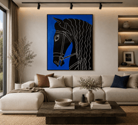 Абстрактна картина "Black Horse"– ръчно рисувана с акрил... - 2